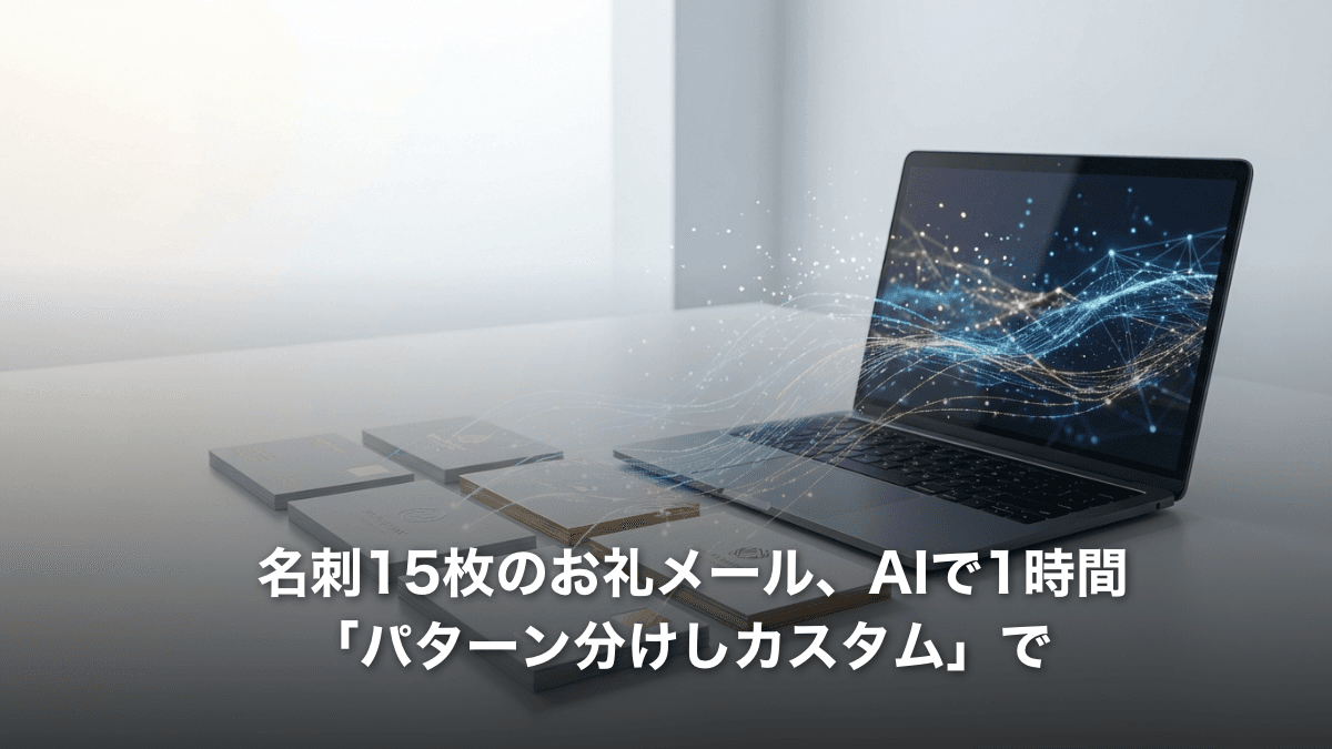 名刺交換後のお礼メール作成を効率化｜AIで1時間15枚のカスタマイズ対応を実現する方法