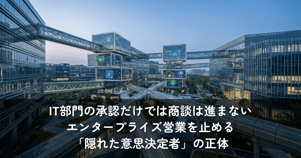 IT部門の承認だけでは商談は進まない──エンタープライズ営業を止める「隠れた意思決定者」の正体