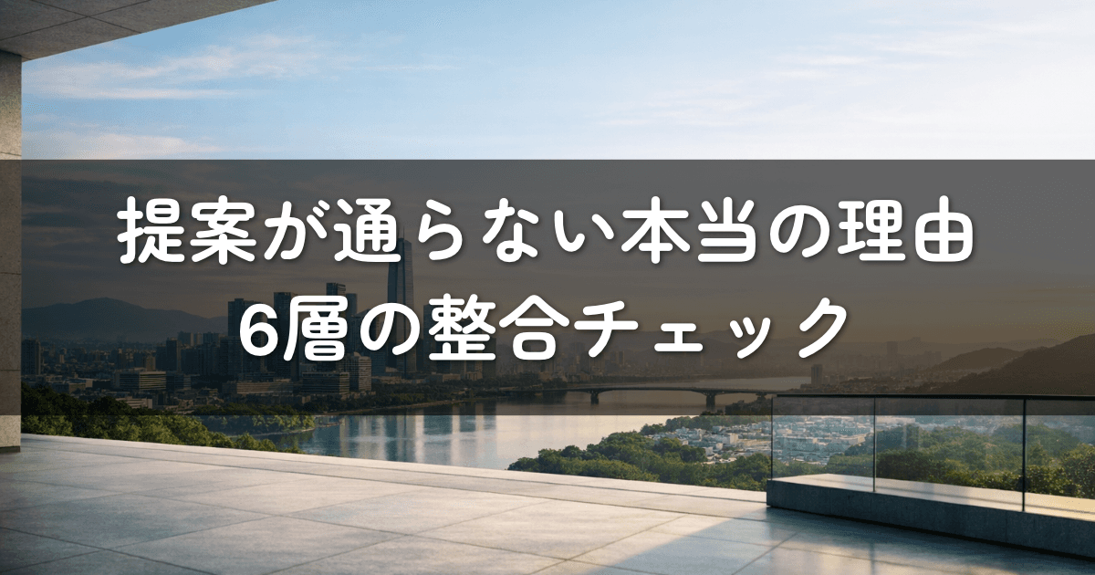 提案が通らない本当の理由——6層の整合チェック